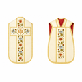 Chasuble romaine avec croix Crème