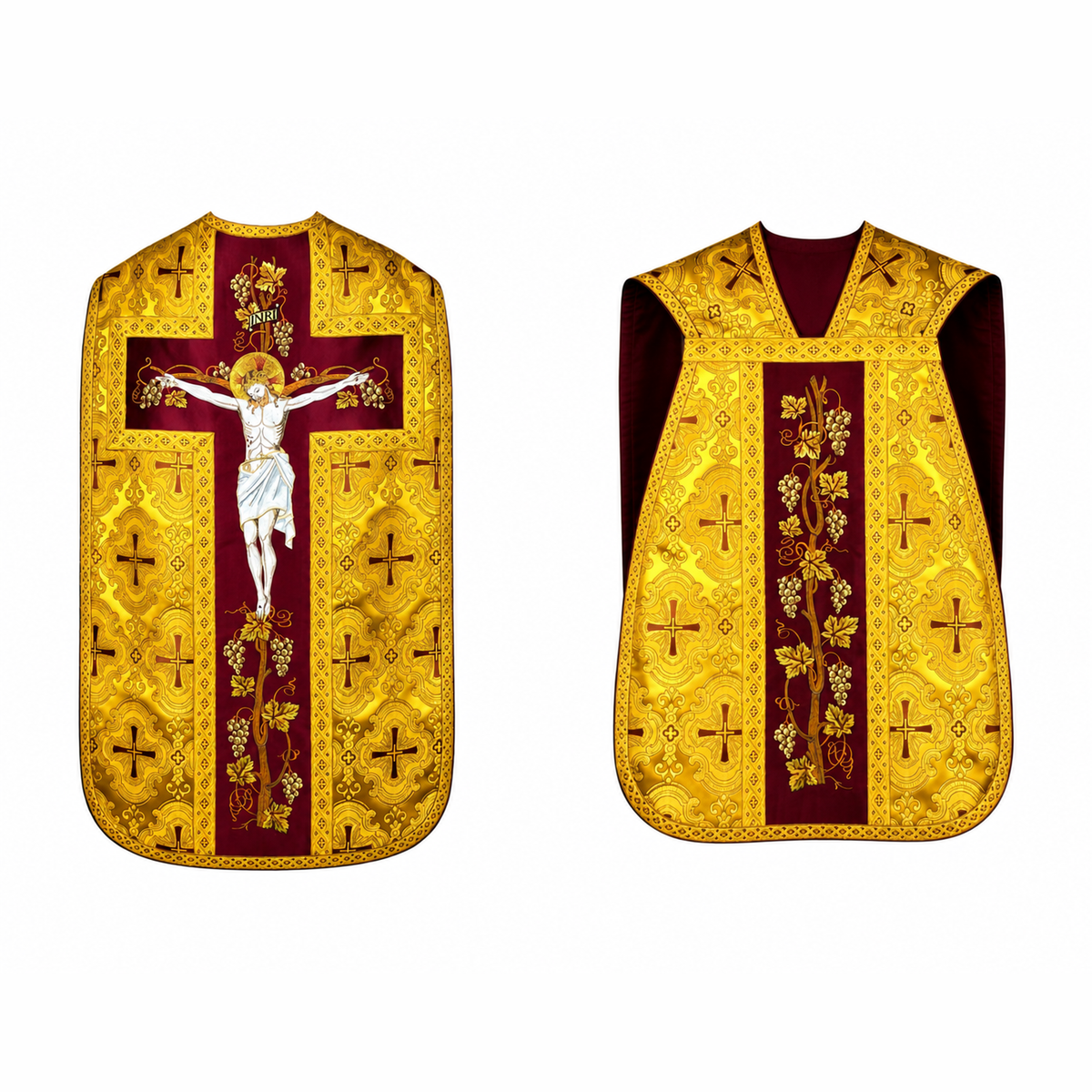 Chasuble romaine ''Crucifixion'' Dorée