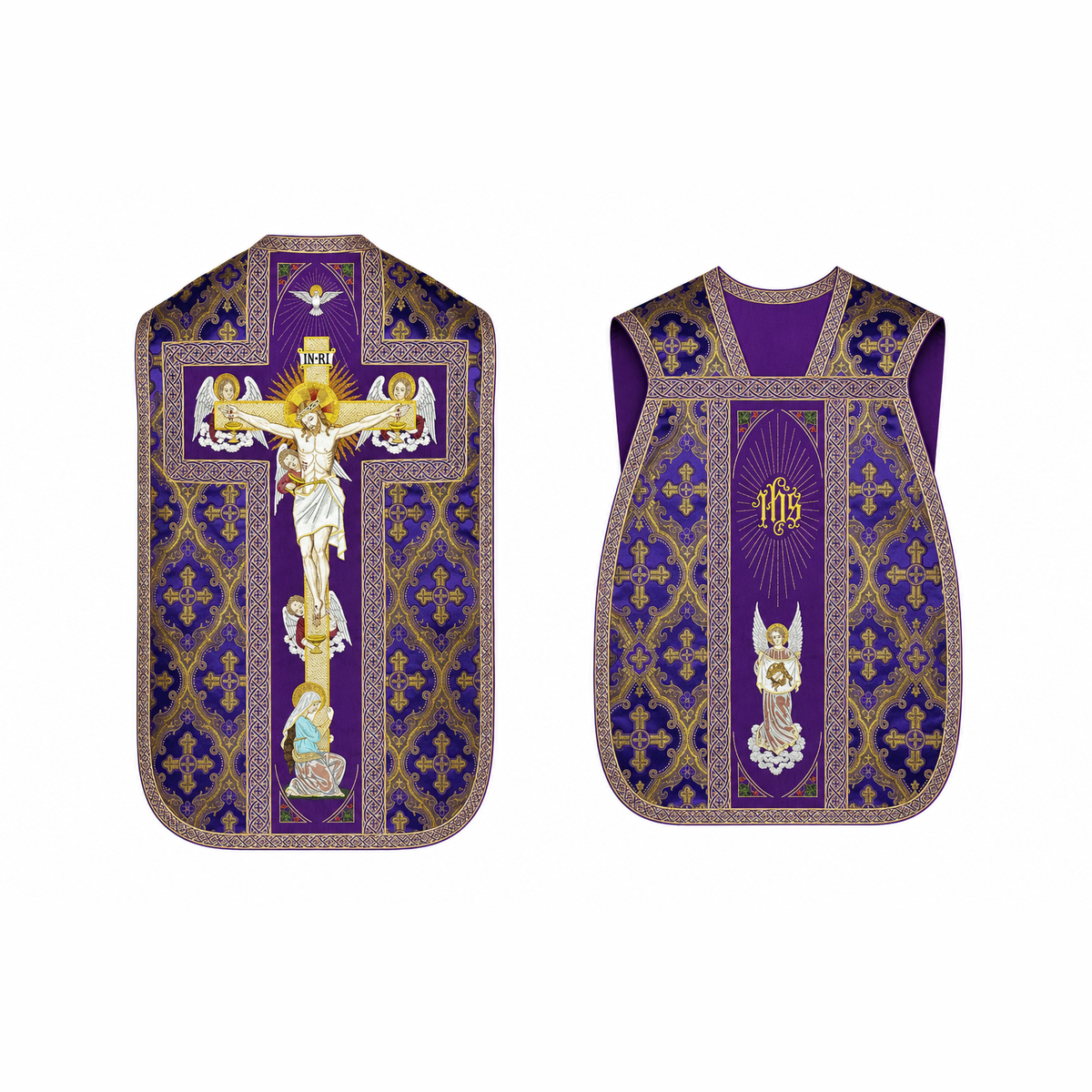 Chasuble romaine ''Crucifixion'' Violette