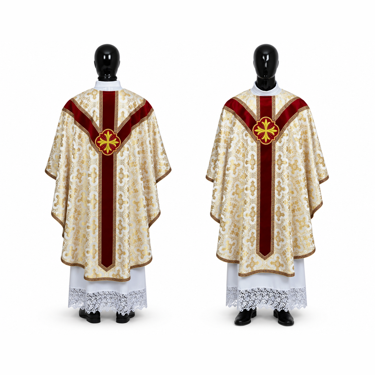 Chasuble semi-gothique Blanche