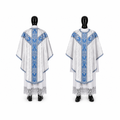 Chasuble semi-gothique Blanc et bleu