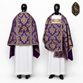 Voile liturgique violet et or avec broderie IHS – WLKRB-018
