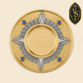 Patène liturgique dorée avec pierres bleues – PSCM-26