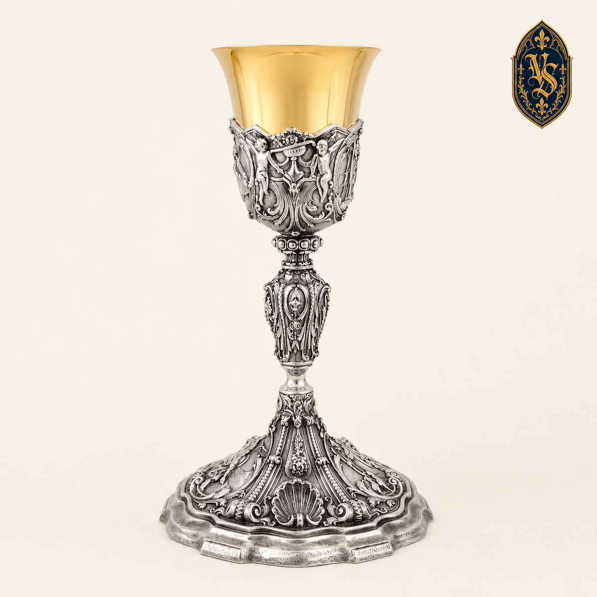 Calice bicolore, richement décoré 25 cm – KSCM-021