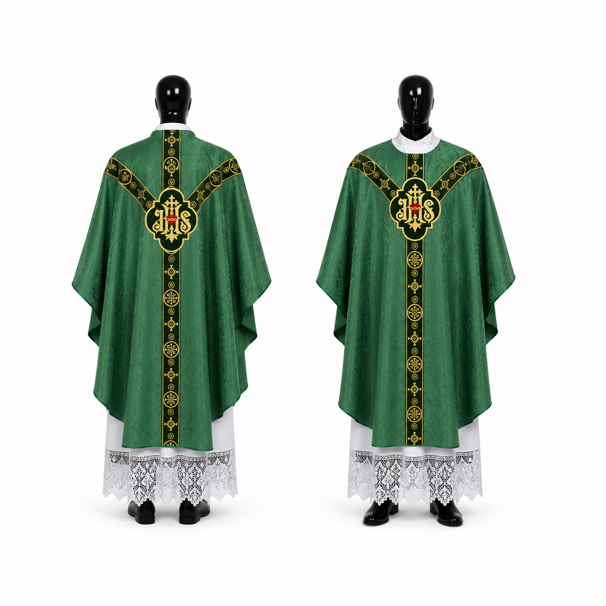 Chasuble semi-gothique verte