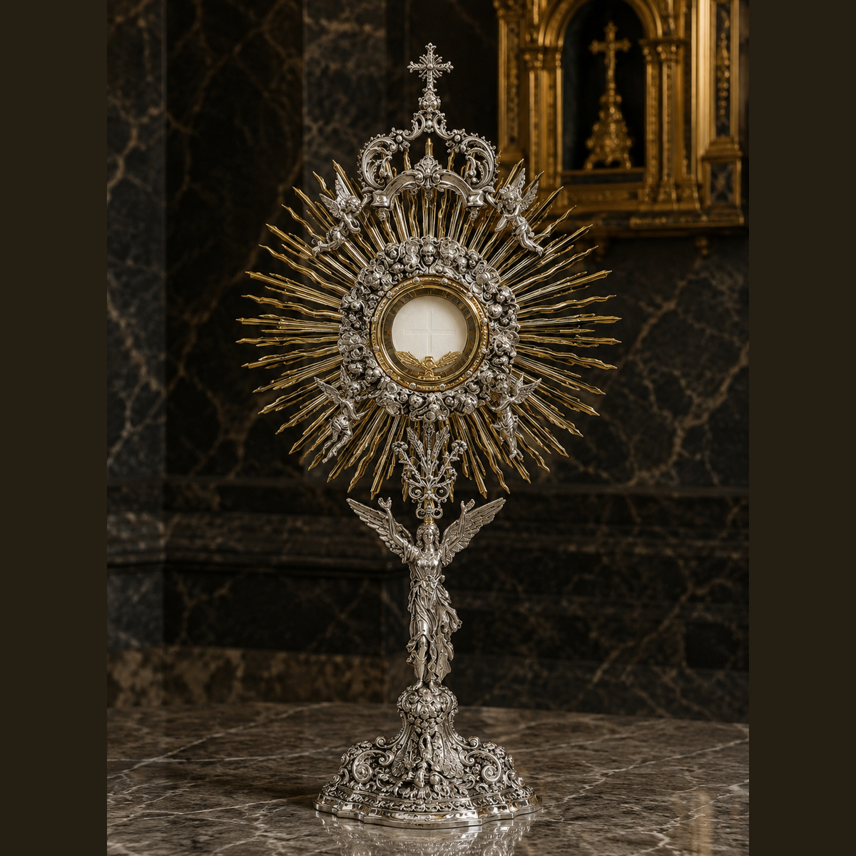 Ostensoir "Triumphus Caeli" – 70 cm, bicolore, doré, SCM-004