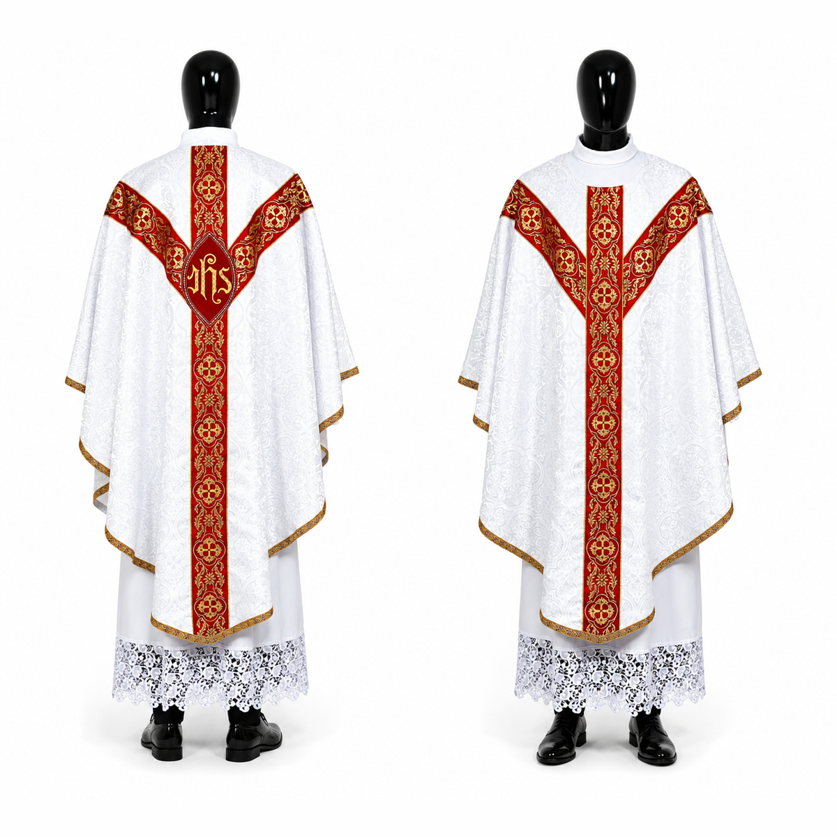 Chasuble semi-gothique blanche