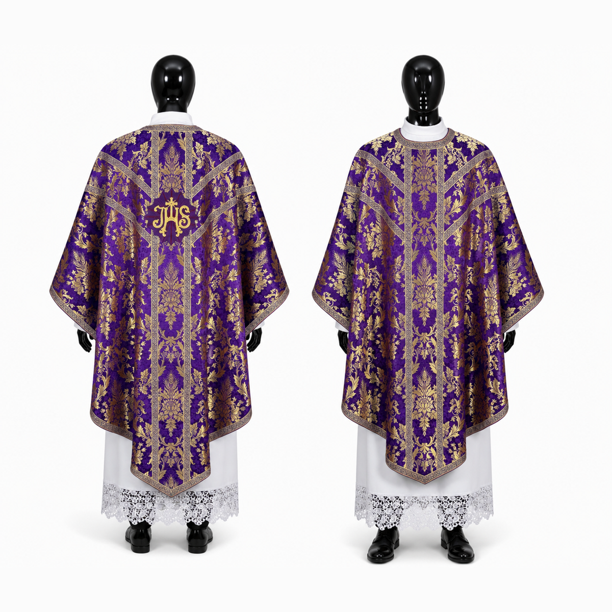 Chasuble semi-gothique violette