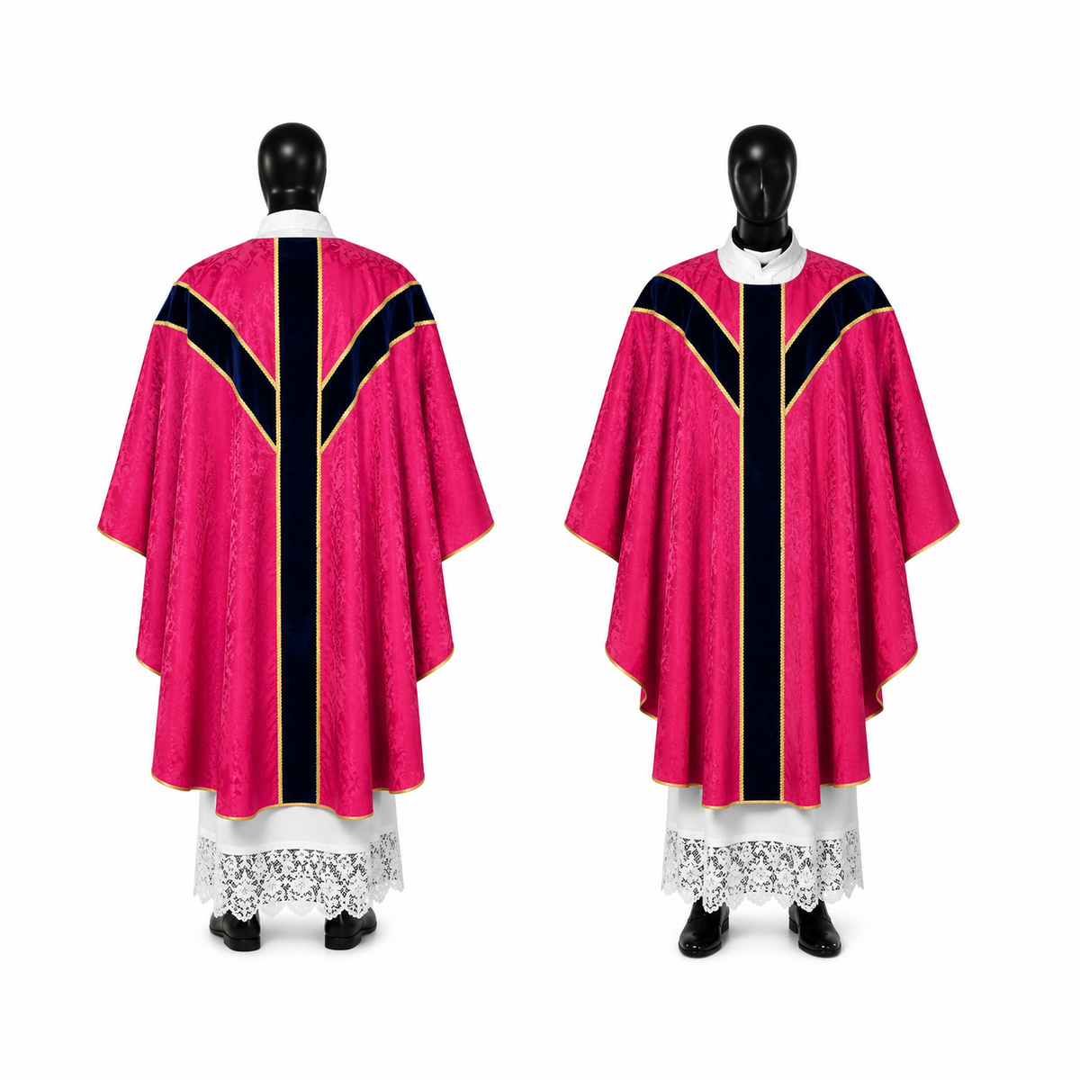 Chasuble semi-gothique rose