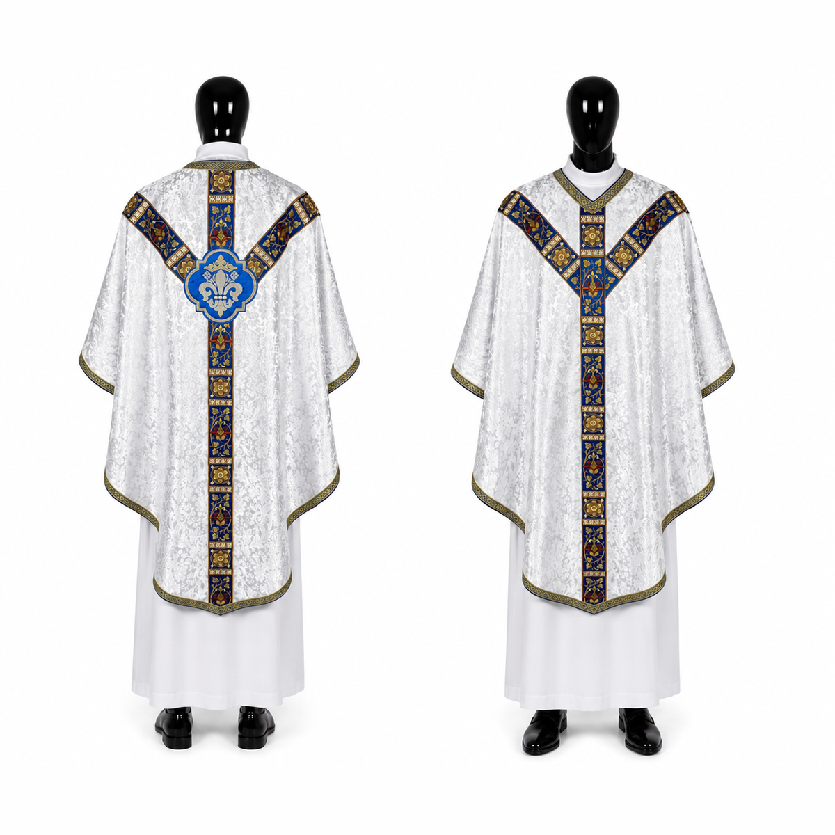 Chasuble semi-gothique blanche
