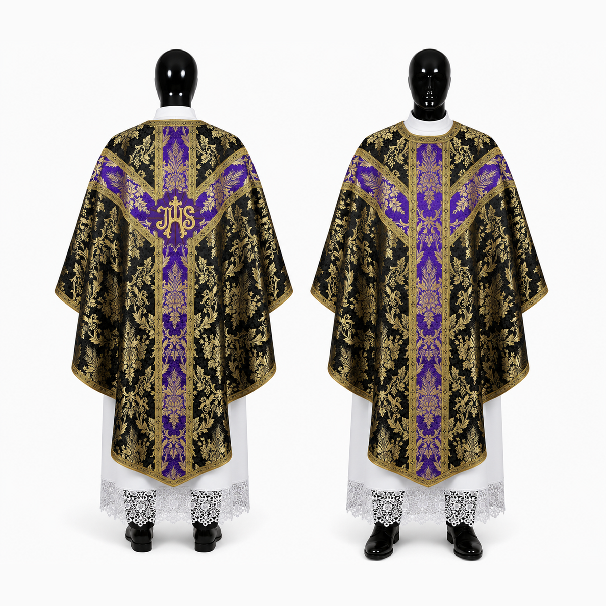 Chasuble semi-gothique Noire / Violette
