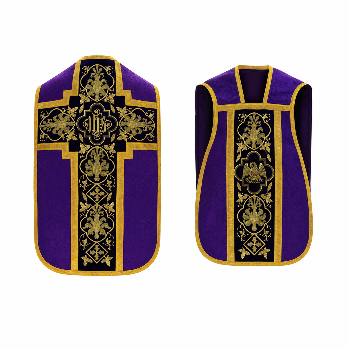 Chasuble romaine avec croix Violette
