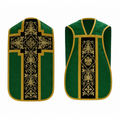 Chasuble romaine avec croix Verte