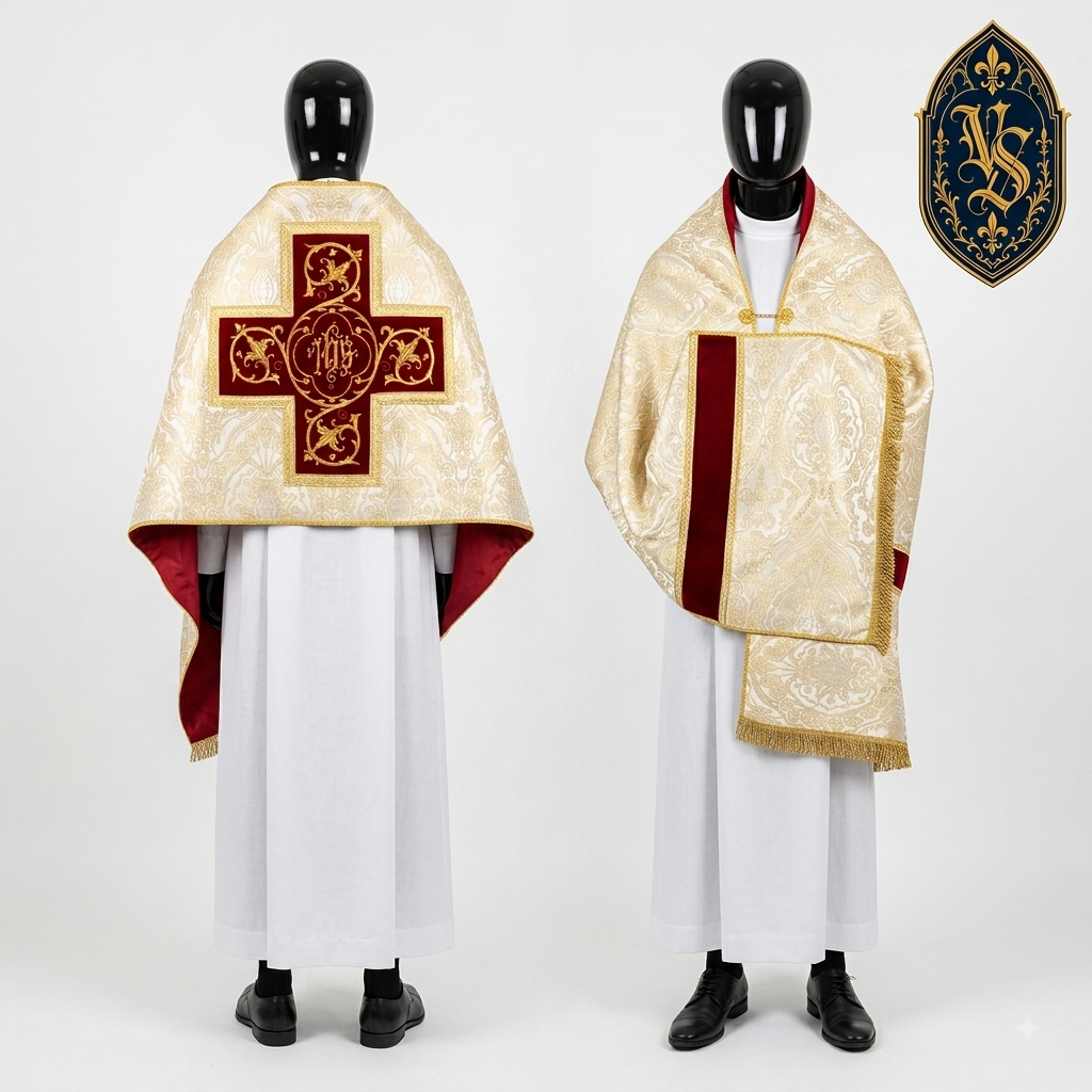 Voile de lutrin avec croix brodée IHS – WLKRB-015