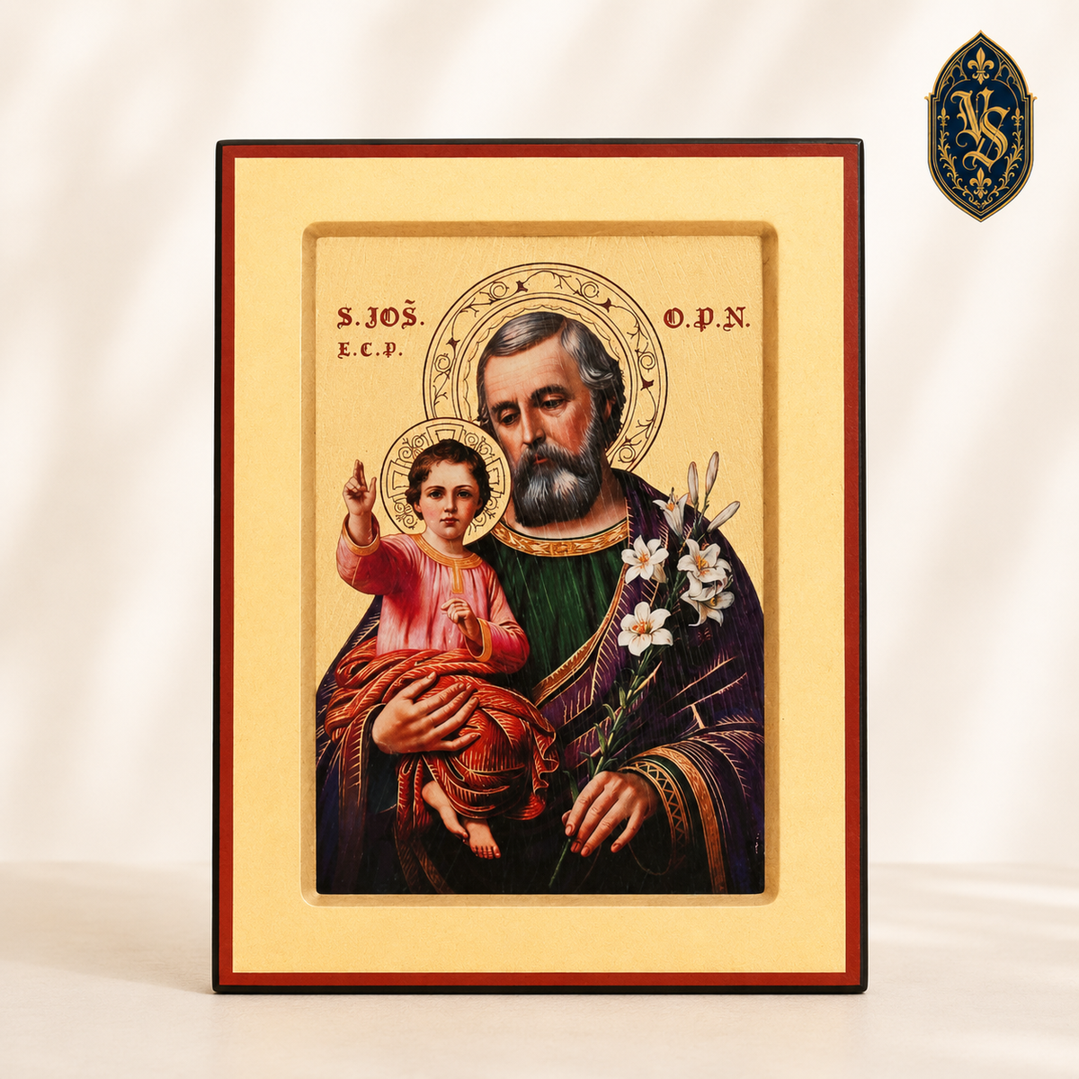 Icône de Saint Joseph avec l'Enfant Jésus – ISCM-003