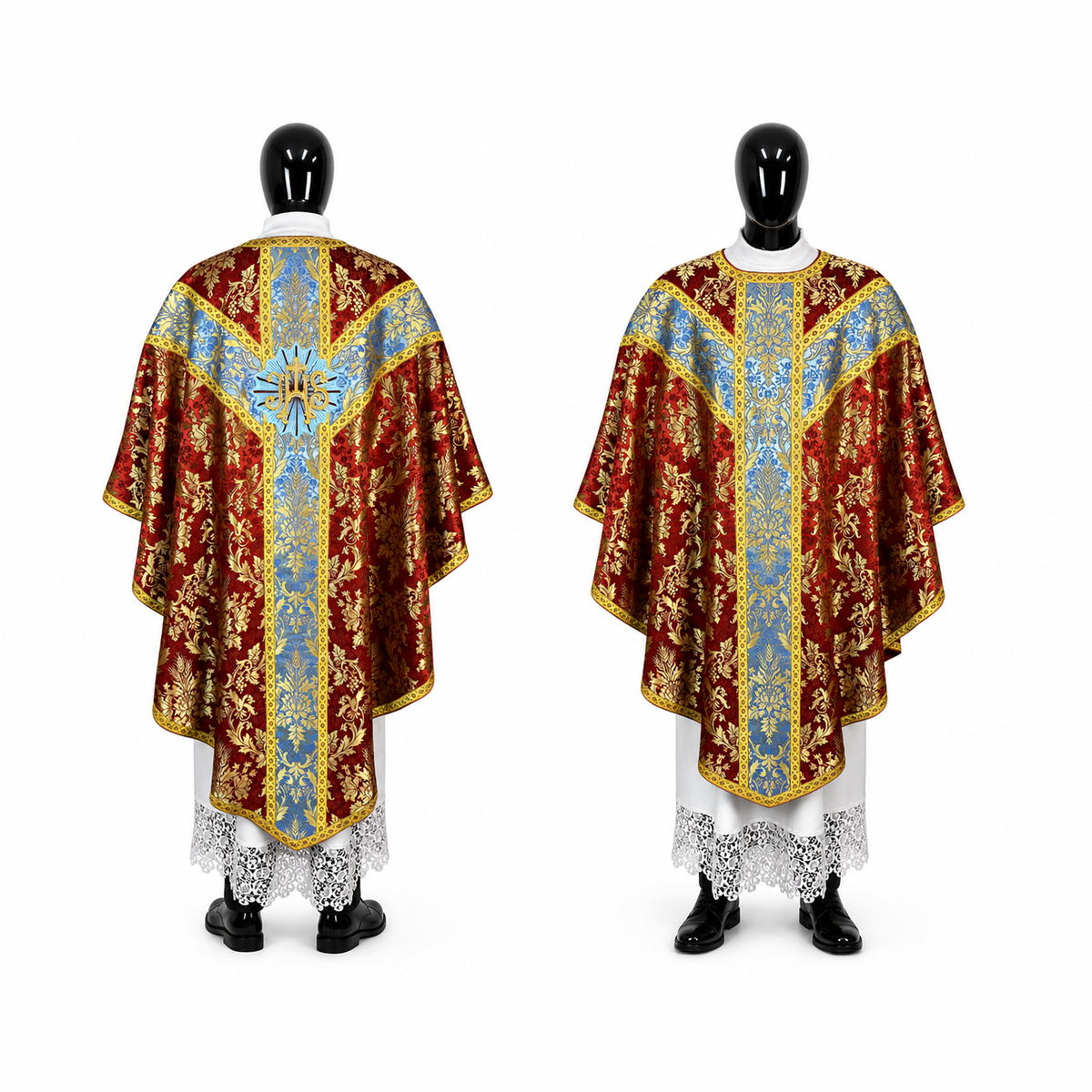 Chasuble semi-gothique Rouge et bleu