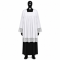 Surplis orné de dentelle de coton KM01-004