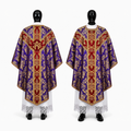 Chasuble semi-gothique violet et rouge