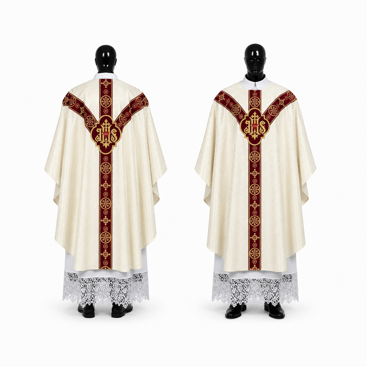 Chasuble semi-gothique blanche