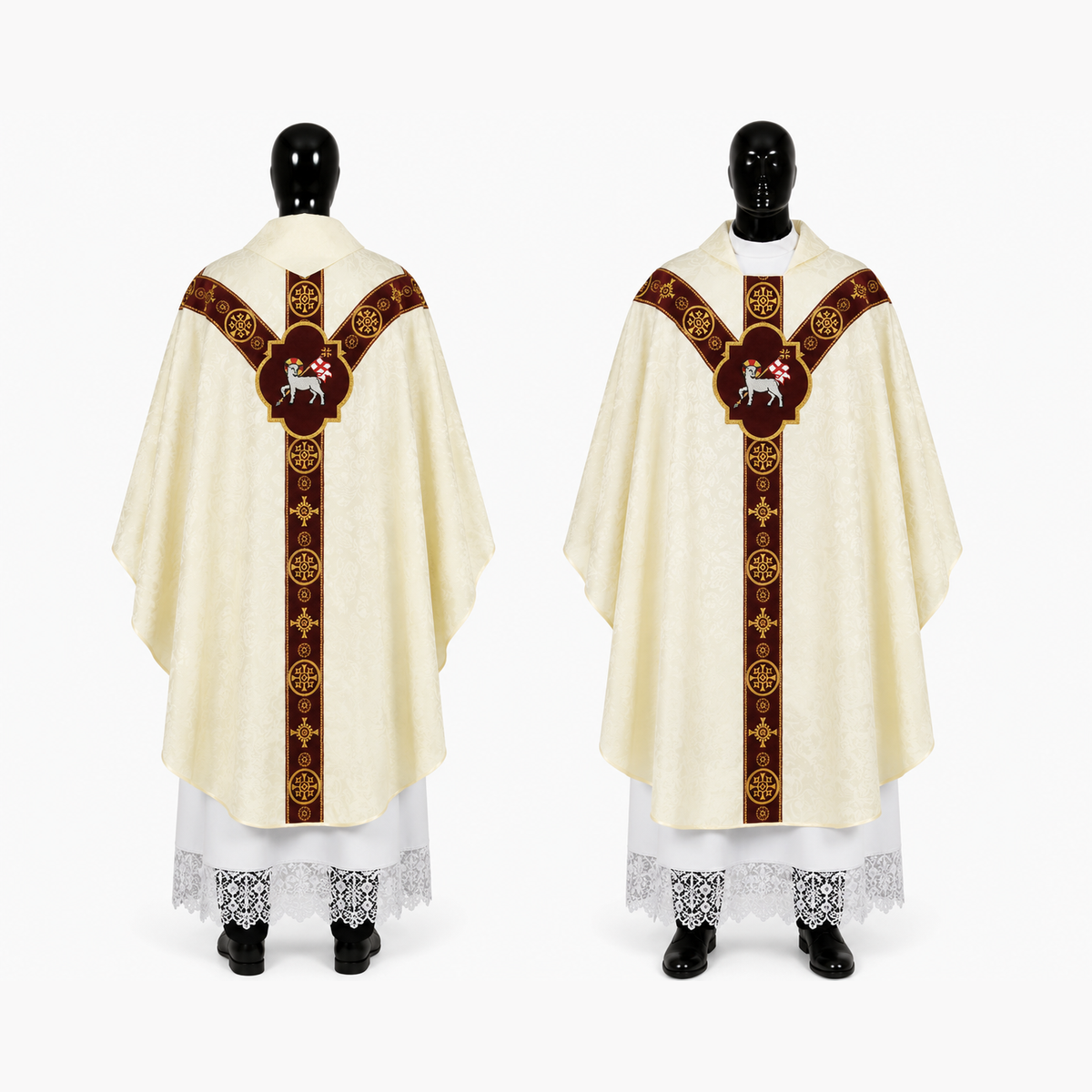 Chasuble semi-gothique blanche