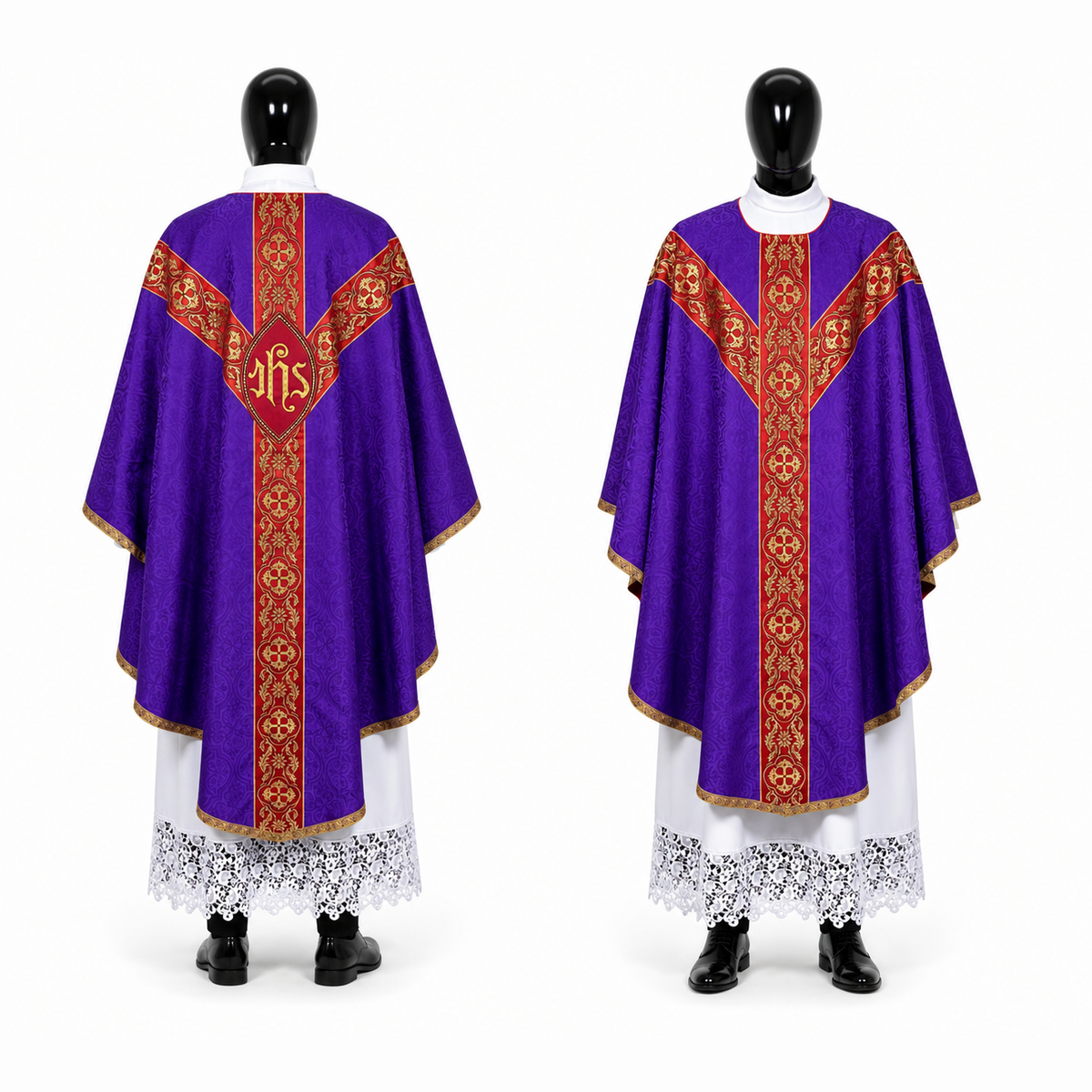 Chasuble semi-gothique violette