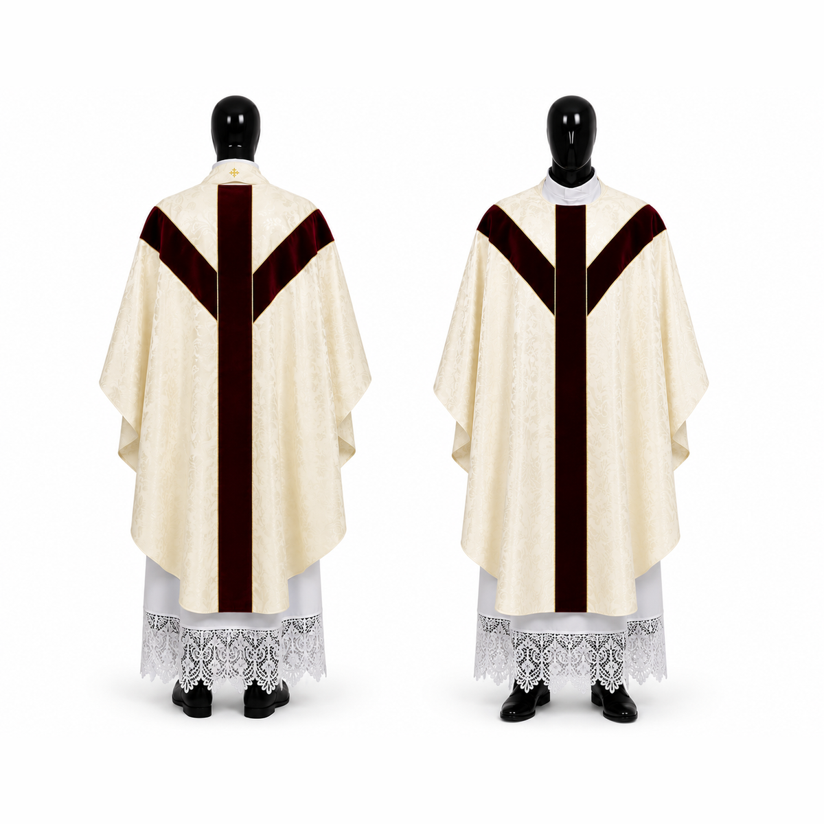 Chasuble semi-gothique blanche