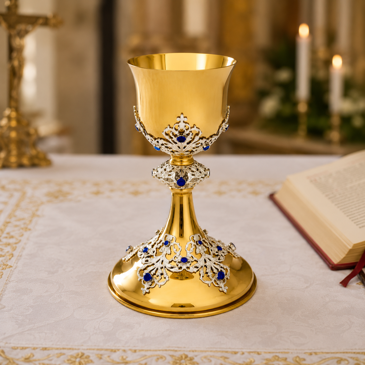 Calice de messe classique, finition dorée – KSCM-001