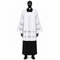 Surplis avec deux larges empiècements en coton KM01-007