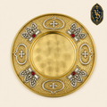 Patène liturgique dorée avec pierres rouges – PSCM-27