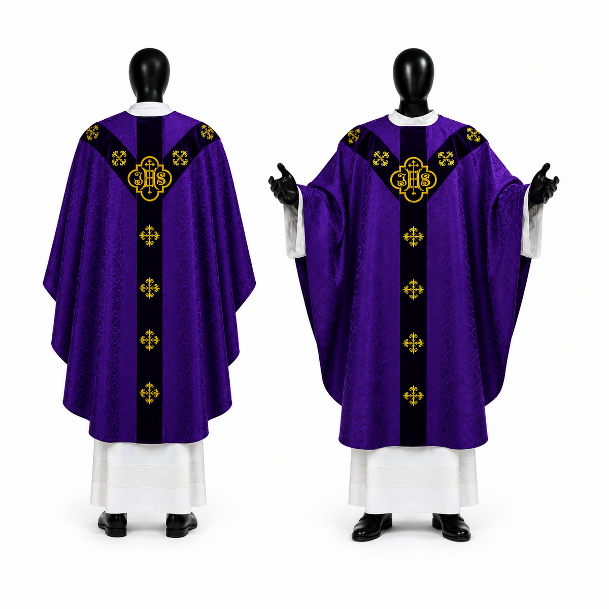 Chasuble semi-gothique violette