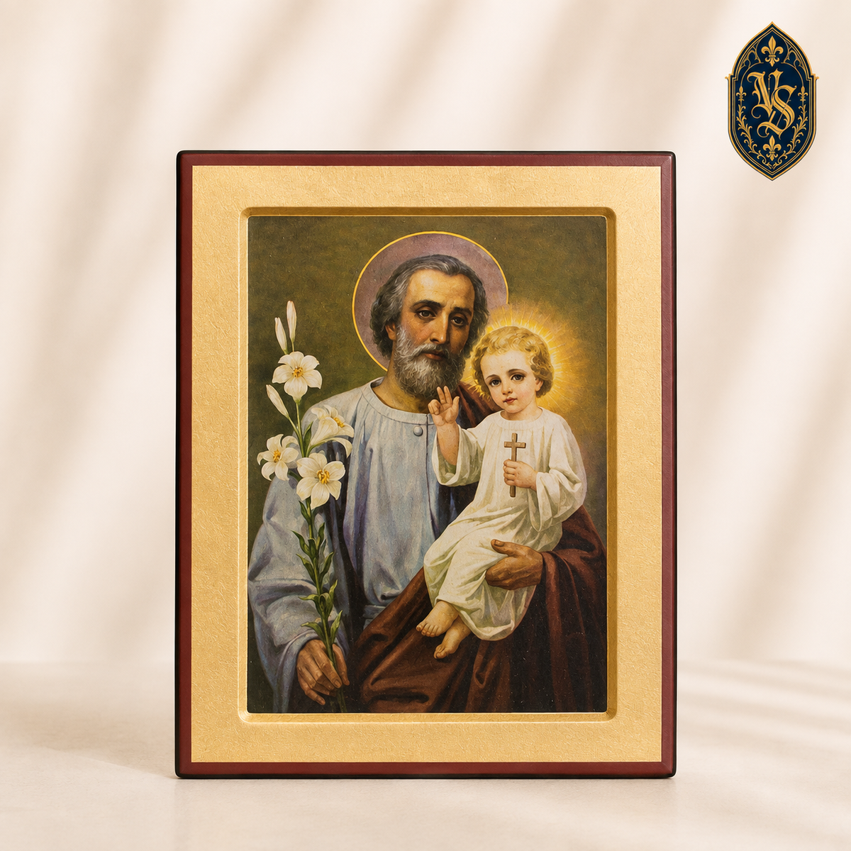 Icône de Saint Joseph avec l'Enfant Jésus – ISCM-006
