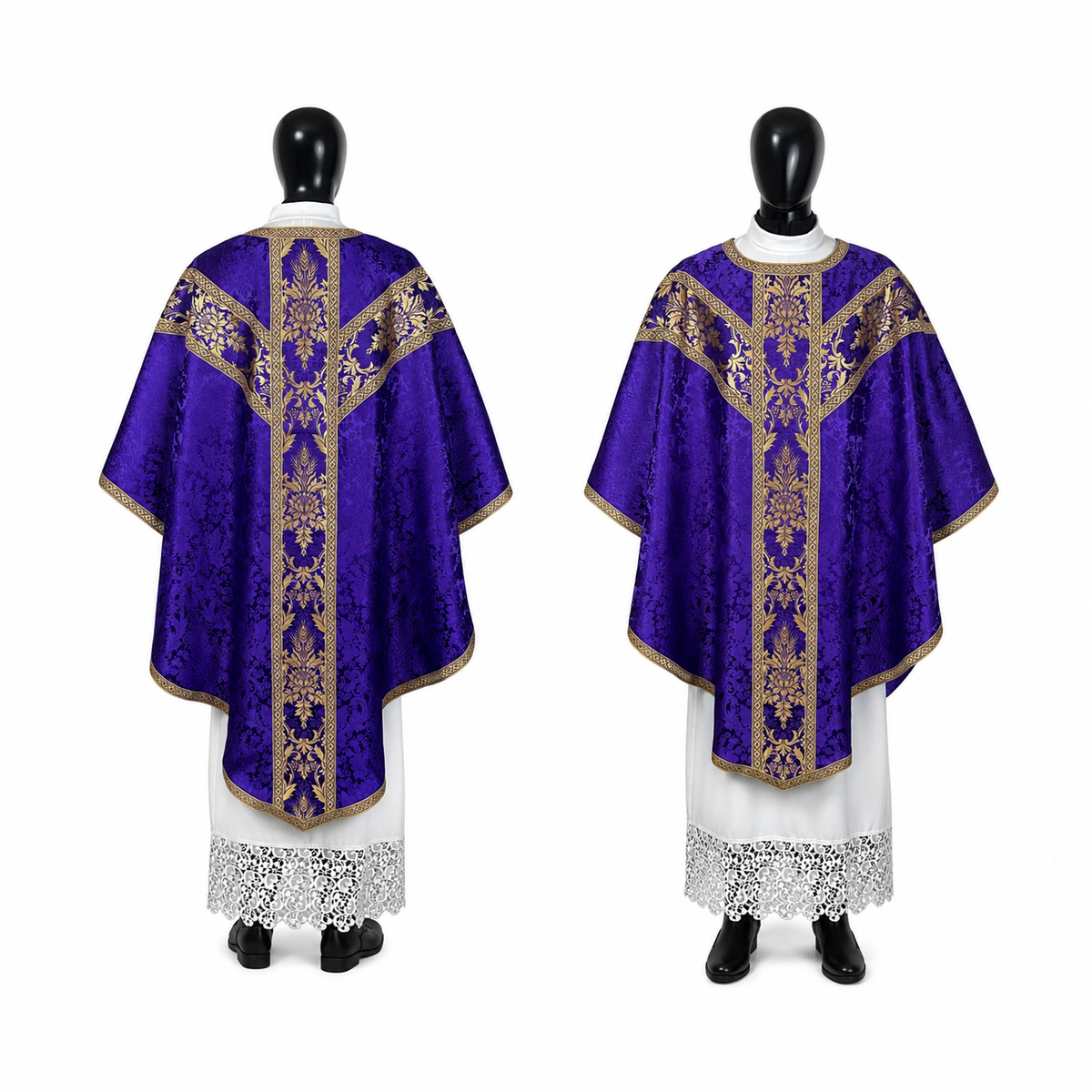 Chasuble semi-gothique violette