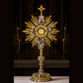 Ostensoir "Angelorum Lumen" avec des anges adorant le Saint Sacrement, hauteur 73 cm, SCM-011