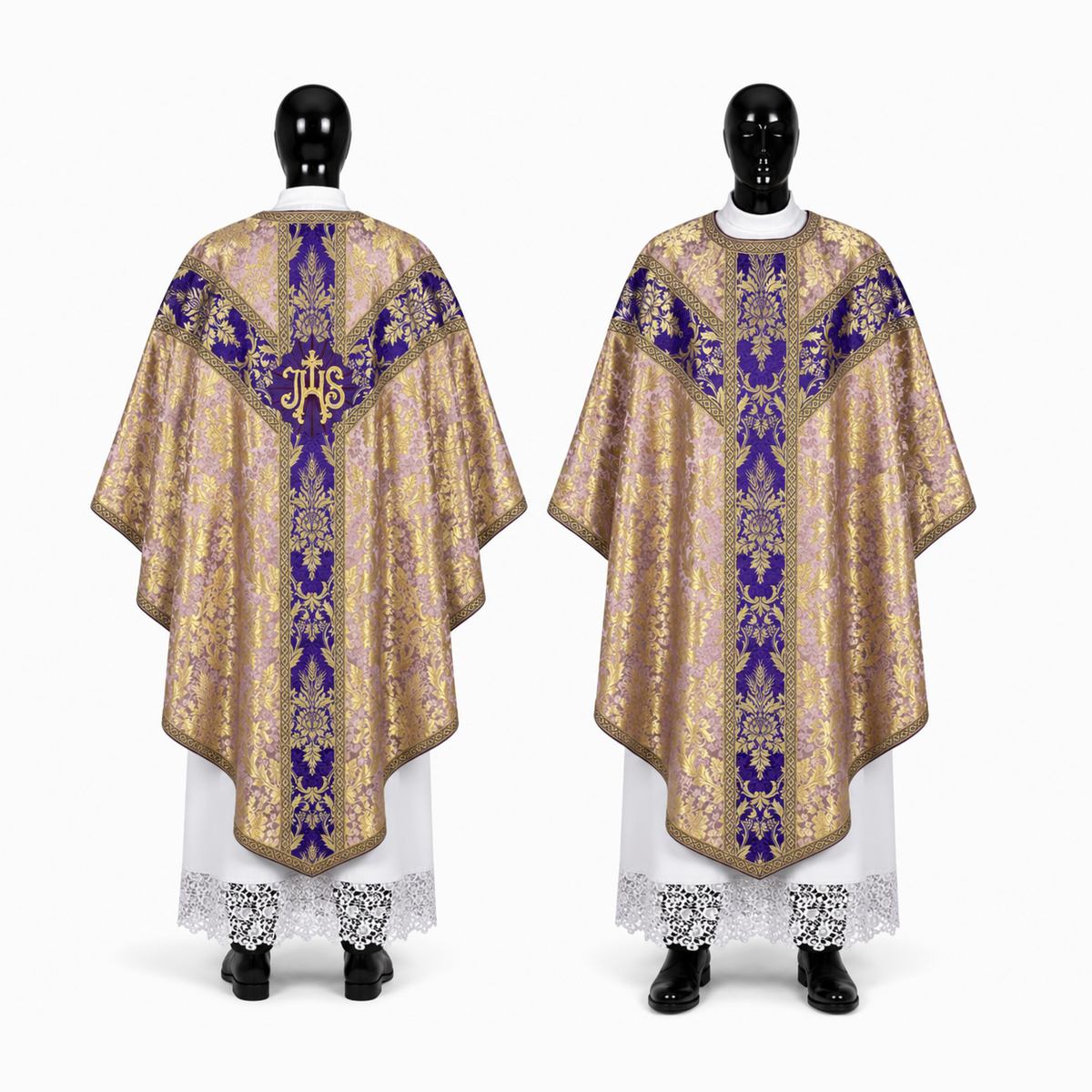 Chasuble semi-gothique rose