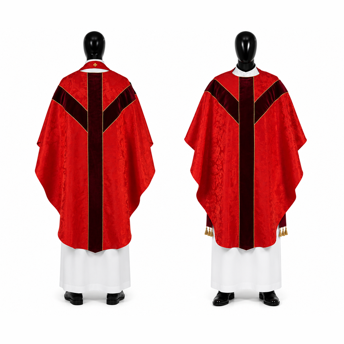 Chasuble semi-gothique rouge