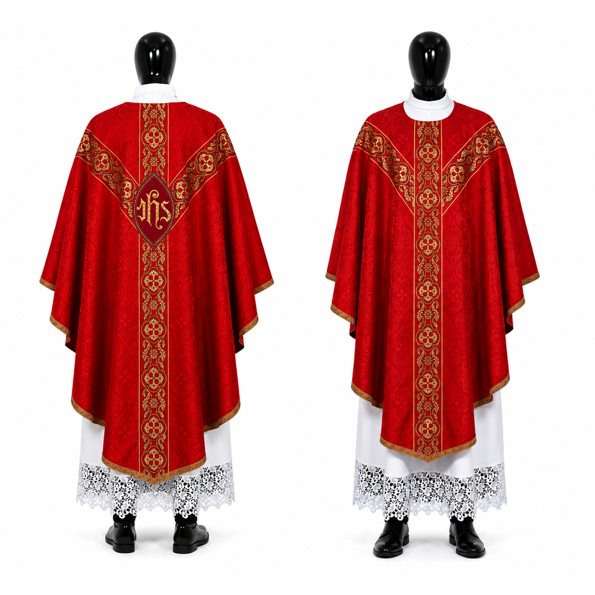 Chasuble semi-gothique rouge