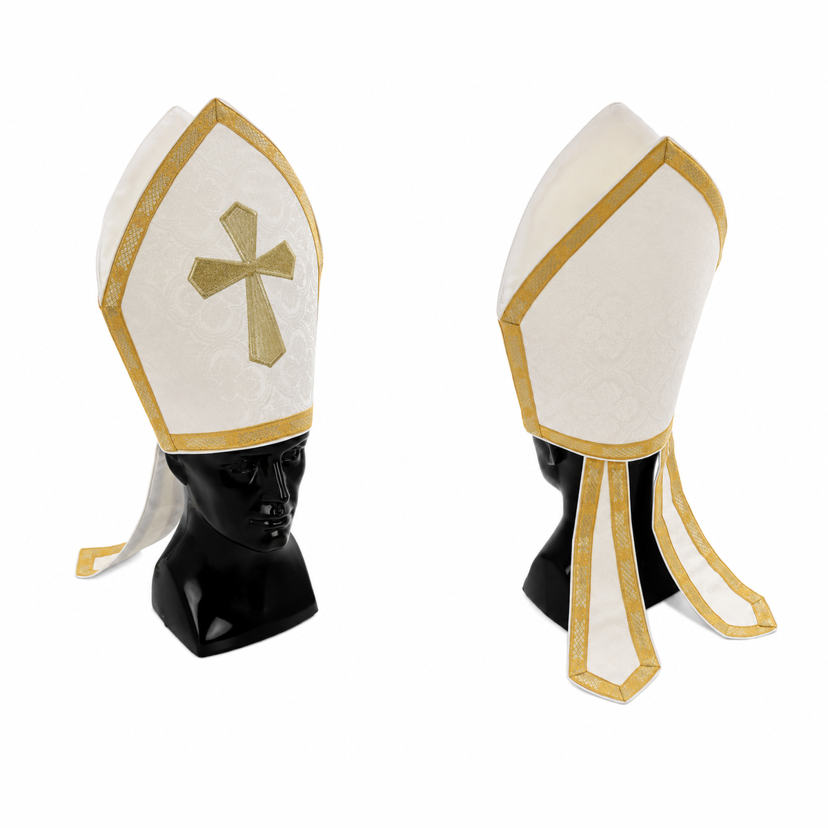Mitre liturgique crème