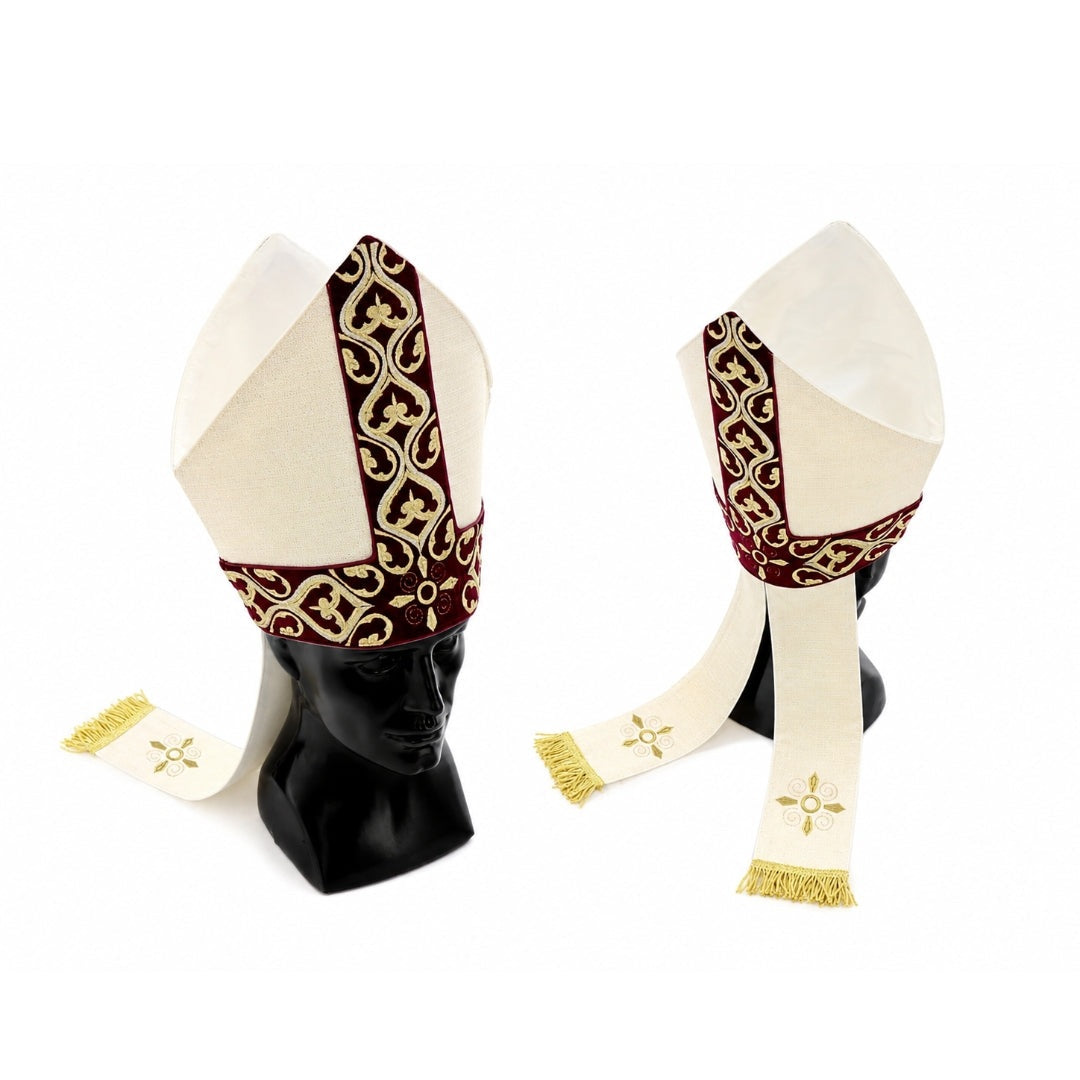 Mitre liturgique Crème