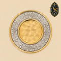 Patène liturgique dorée avec ornement végétal – 15 cm – PSCM-017