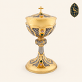 Ciborium liturgique doré avec pierres décoratives 25 cm - CBSCM-009
