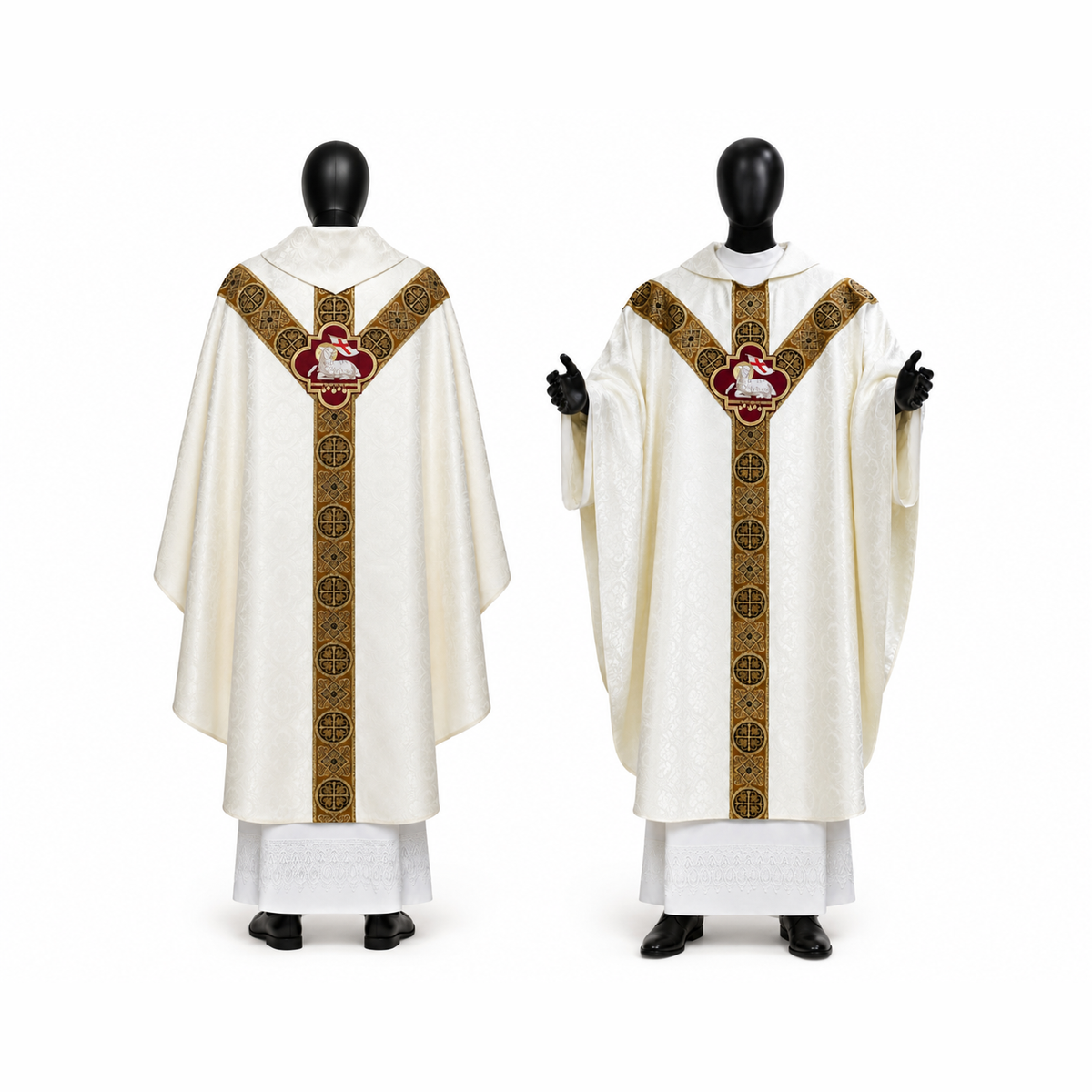 Chasuble semi-gothique blanche