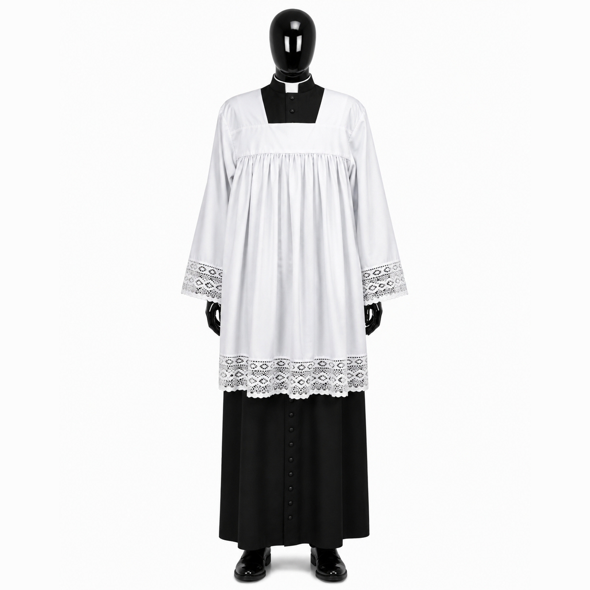 Surplis avec empiècement en coton KM01-006