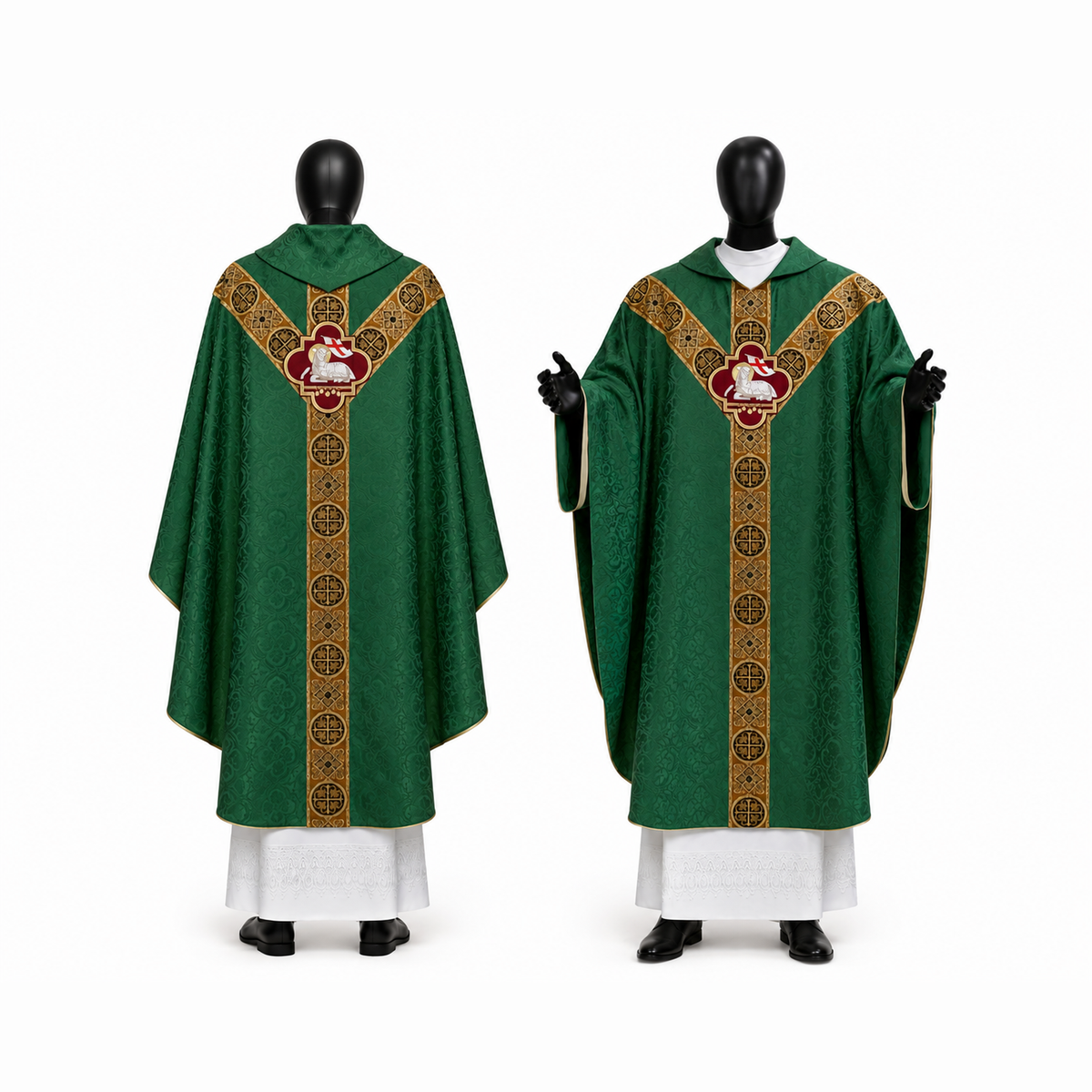 Chasuble semi-gothique verte